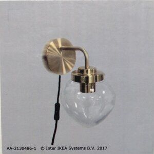 IKEA ATERSKEN Wall Sconce, Discontinued Model, Gold In Color, Pre-Owned